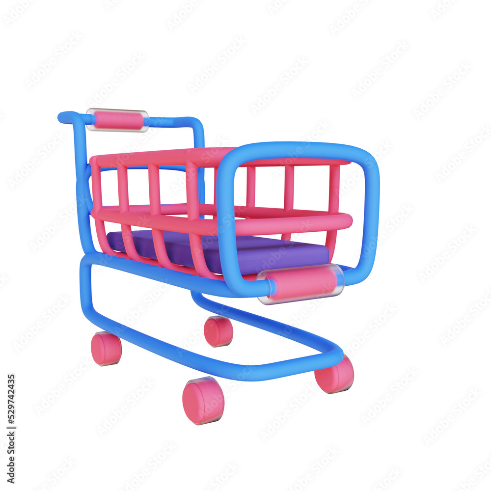 3D illustration cart 3D illustration cart
