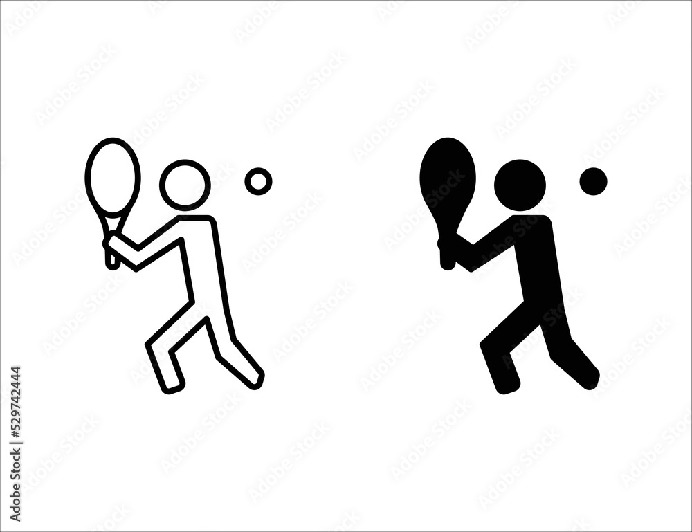 Obraz premium tennis icon. outline icon and solid icon