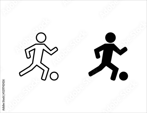soccer icon. outline icon and solid icon