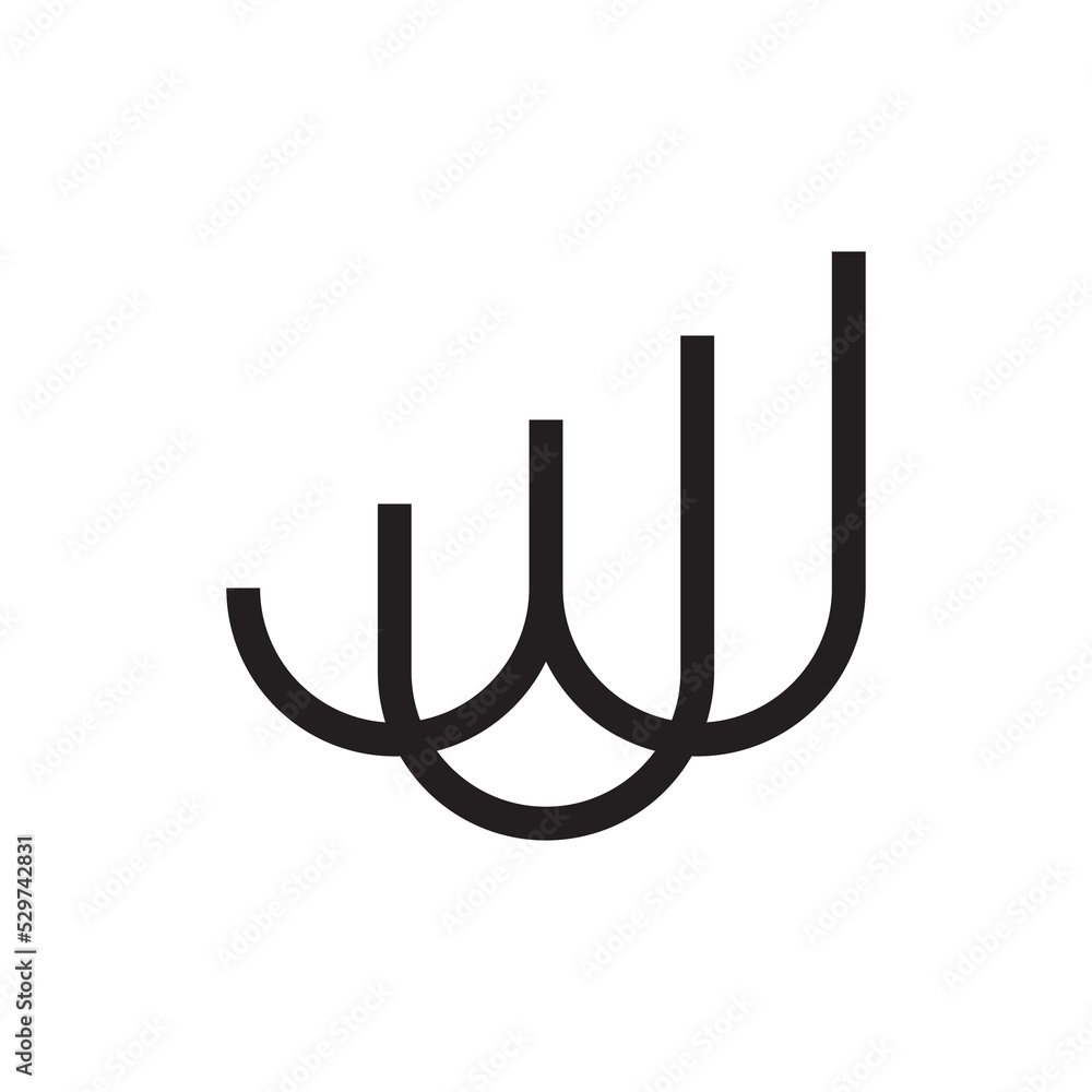 WU letter or UW letter logo design vector WU letter or UW letter logo design vector