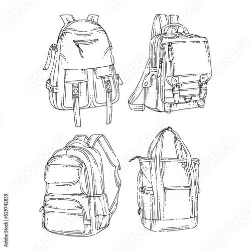 Collection of Hand Drawn Sketch Bags