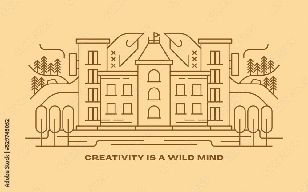 Building Illustration with Inspirational Quotes
