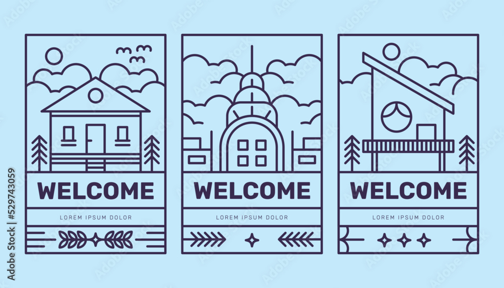 Collection of Vintage Welcome Poster Template
