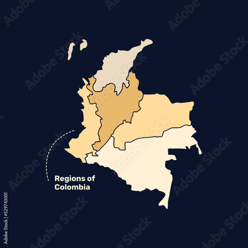 Illustration Map of Colombia