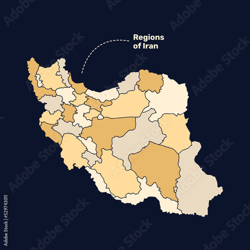 Illustration Map of Iran photo