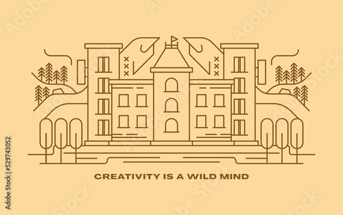 Building Illustration with Inspirational Quotes