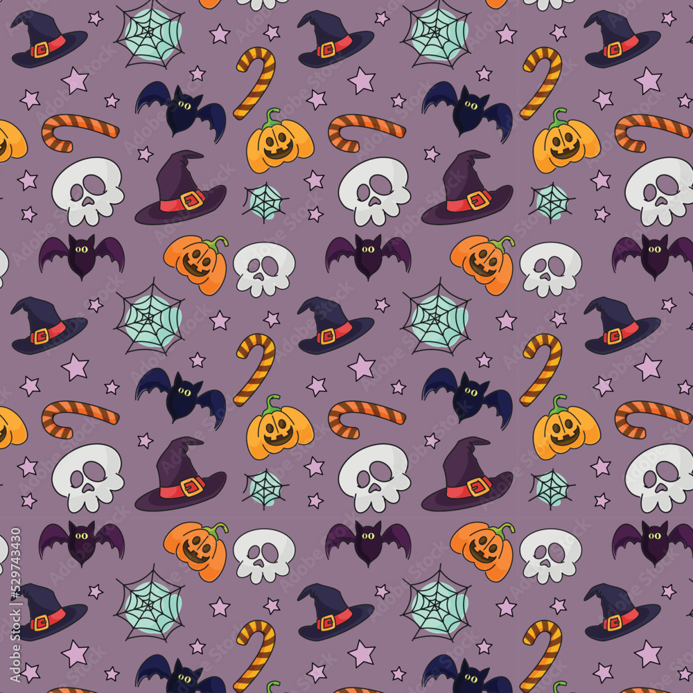 Halloween pattern cartoon hand drawn cute style
Halloween pattern cartoon hand drawn cute style