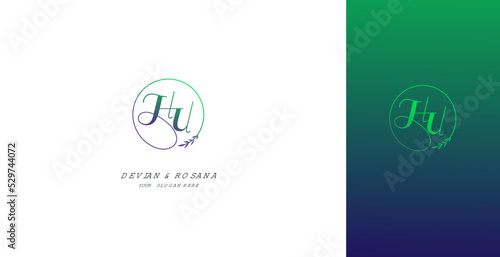 Wedding Logo Initial HU Logo Design Vector