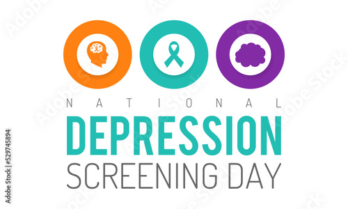 Foto Vector illustration on the theme of National Depression screening day observed each year during October