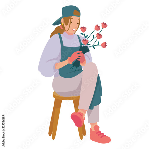 florist woman illustration