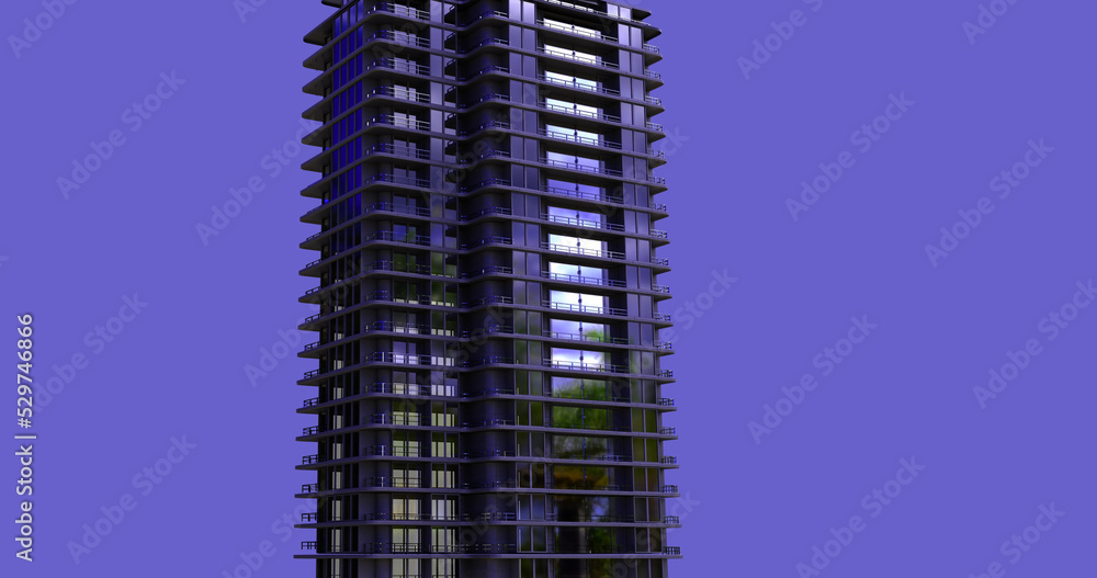 Image of financial data processing over building Image of financial data processing over building