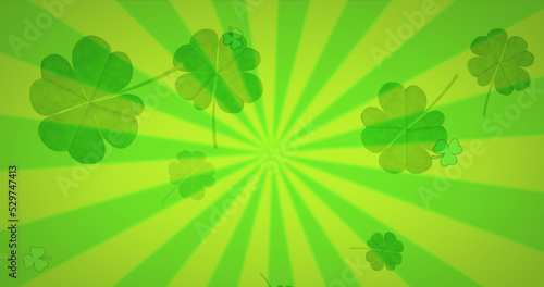 Image of clover icons on green background