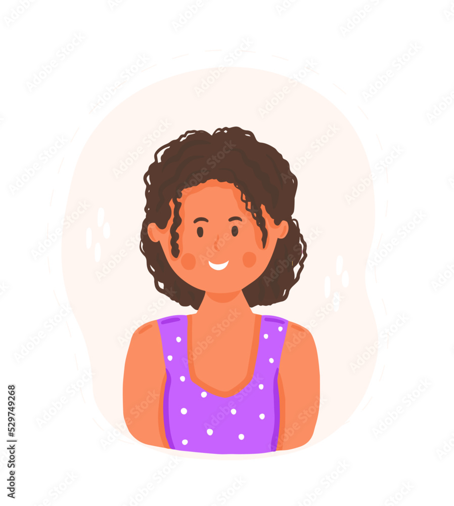 Woman avatar in cartoon hand drawn style Woman avatar in cartoon hand drawn style