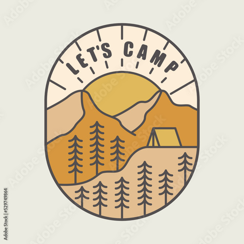 Camping on the mountains graphic illustration vector art t-shirt design