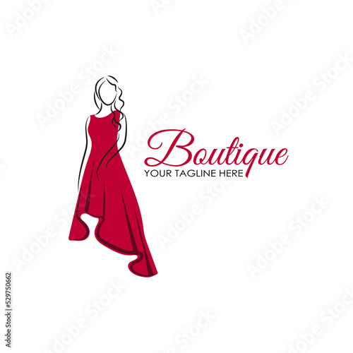 Fashion boutique logo, fashion logo template on white background,Vektor Illustration
