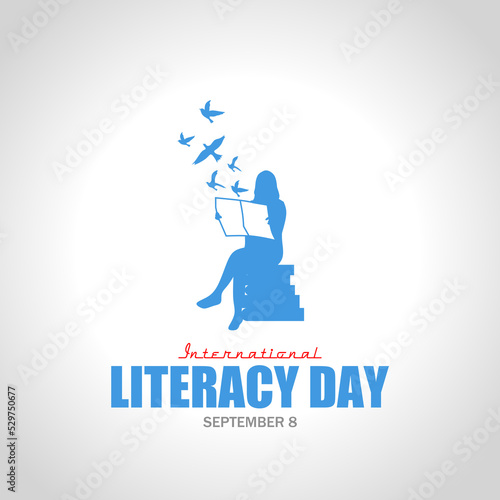 International Literacy Day vector illustration. Suitable for Poster, Banners, campaign and greeting card. 