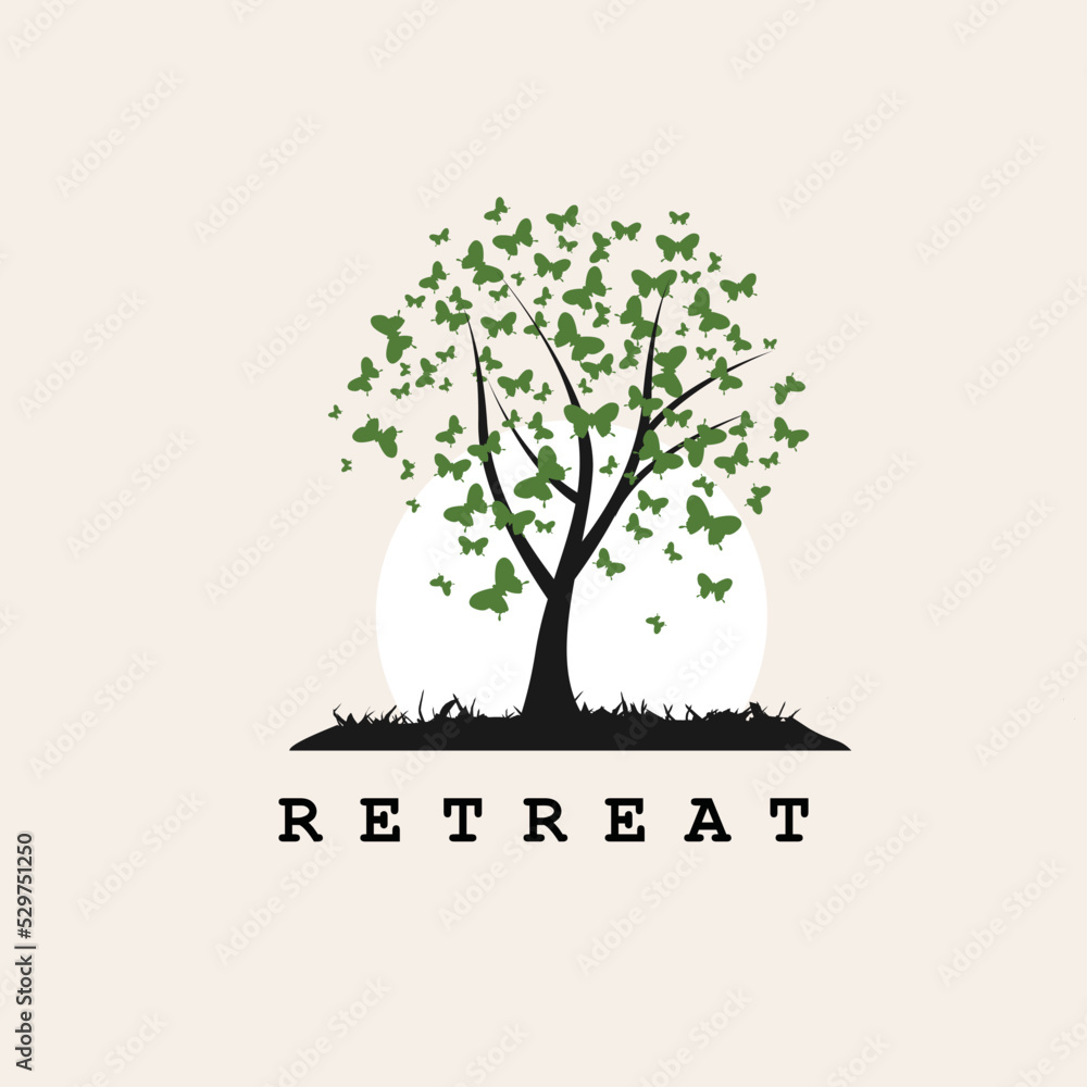 Obraz premium oak tree illustration for logo 