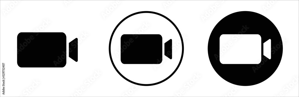 Video camera icon. Video camera symbol icon set. Web icon set. Vector illustration. Video camera icon. Video camera symbol icon set. Web icon set. Vector illustration.