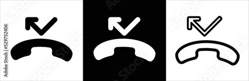Missed calls icon. Web missed calls. Vector illustration