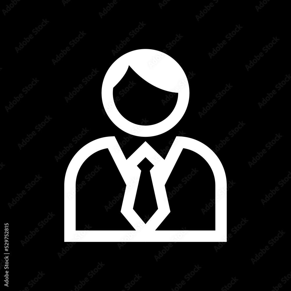 Obraz premium Girl or Male office Icon Black and White Vector