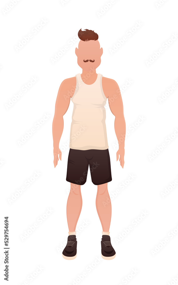 A man in full-length clothes. Cartoon style. A man in full-length clothes. Cartoon style.