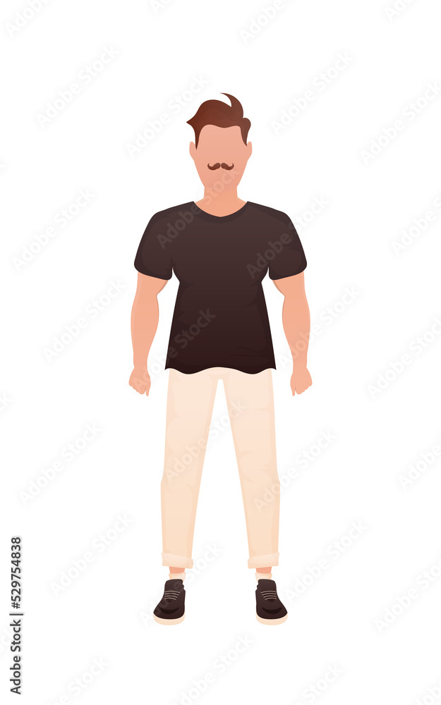 Strong man in full growth. Cartoon style. Strong man in full growth. Cartoon style.