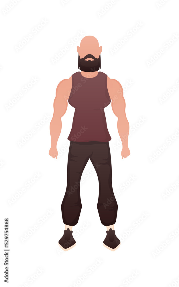 Man in full growth. Cartoon style. Man in full growth. Cartoon style.