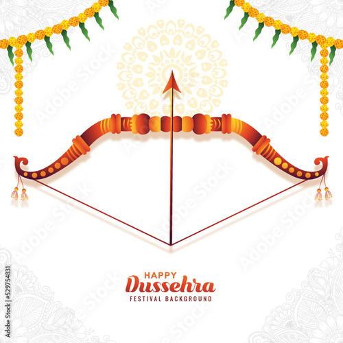 Lord rama with arrow killing ravana in happy dussehra design