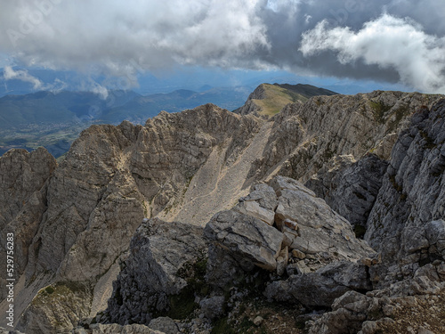 Panoramic view from the summit of Mount Sirente in Abruzzo during summer day of september © Buffy1982