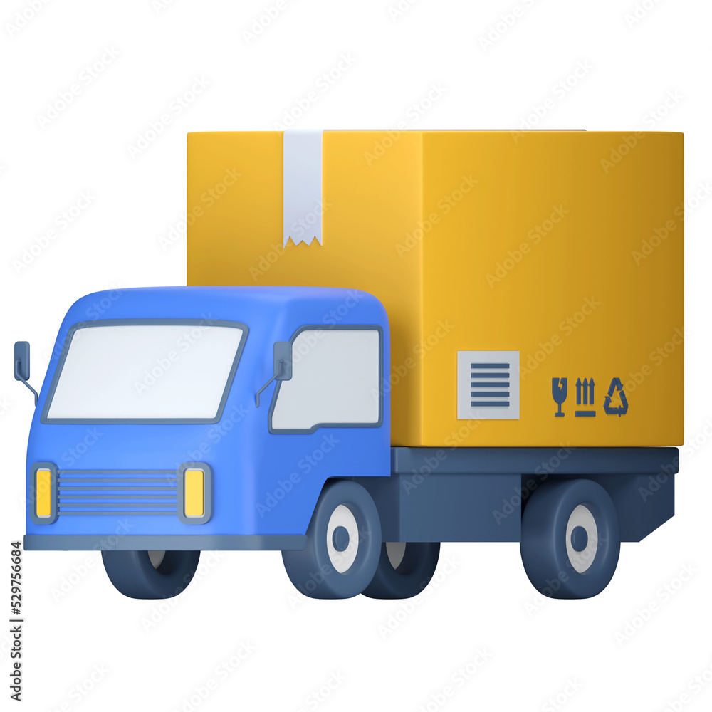 truck expedition sending delivery package 3d icon illustration truck expedition sending delivery package 3d icon illustration