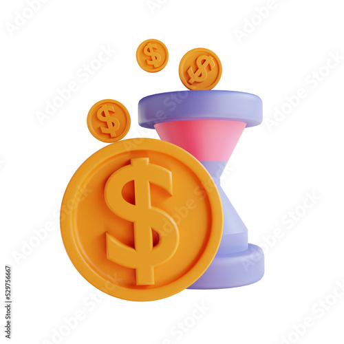 3D illustration tame and money photo