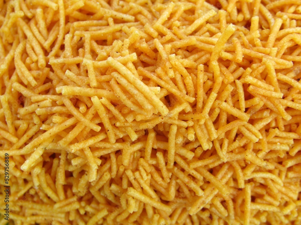 Fototapeta premium India snacks food Aloo bhujia close-up 
