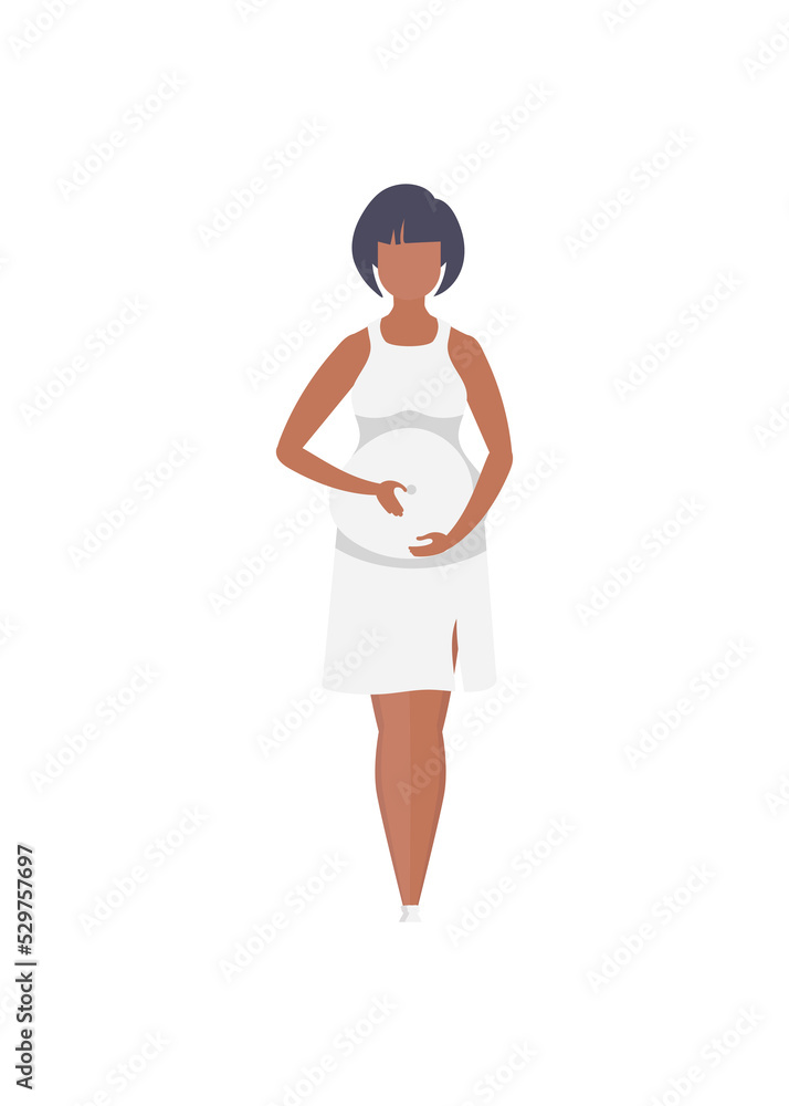 Full length pregnant woman. Well built pregnant female character. in cartoon style. Full length pregnant woman. Well built pregnant female character. in cartoon style.