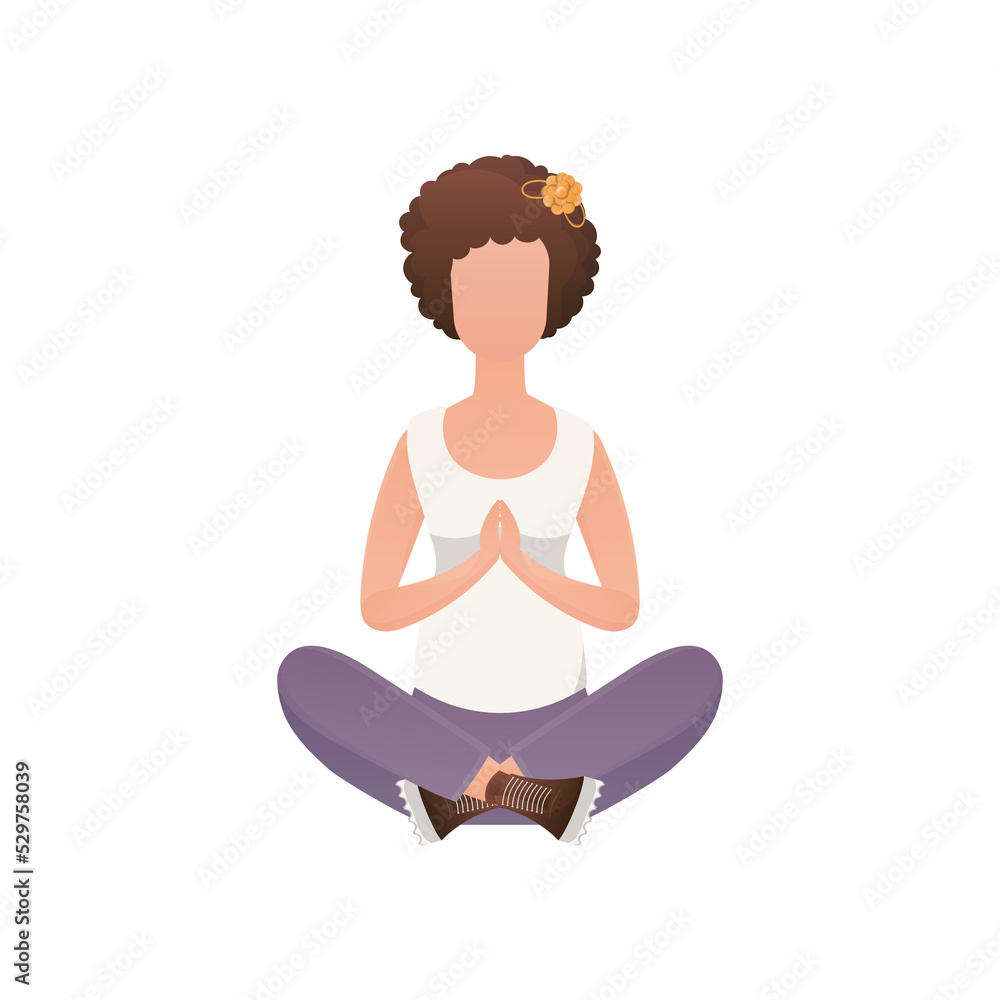 Woman doing yoga in lotus position. Woman doing yoga in lotus position.