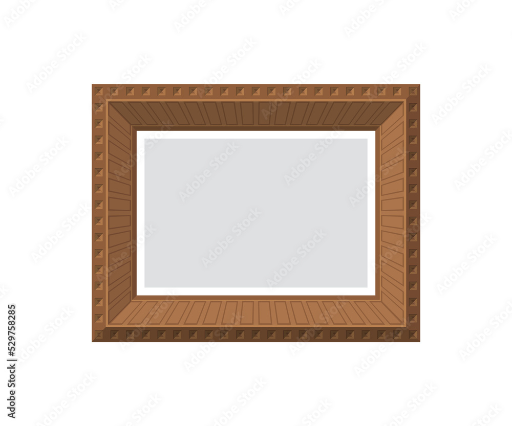 Blank wooden frame mockup. Flat style. Blank wooden frame mockup. Flat style.