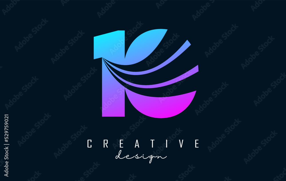 Colorful Creative number 10 logo with leading lines and road concept design. Number with geometric design. Colorful Creative number 10 logo with leading lines and road concept design. Number with geometric design.