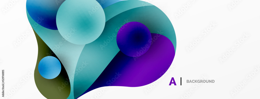 Geometric round shapes and circles abstract background. Wallpaper for concept of AI technology, blockchain, communication, 5G, science, business Geometric round shapes and circles abstract background. Wallpaper for concept of AI technology, blockchain, communication, 5G, science, business