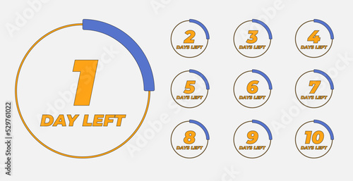 Days countdown banner. Web banner with calendar, numbers and days left text. Set of calendar icon. Last minute offer or sale countdown banner. Promotion sale banner. Days count. 