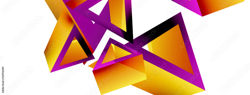 Triangle abstract background. 3d vector basic shape technology or business concept composition. Trendy techno business template for wallpaper, banner, background or landing Triangle abstract background. 3d vector basic shape technology or business concept composition. Trendy techno business template for wallpaper, banner, background or landing