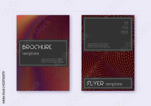 Black cover design template set. Orange abstract l