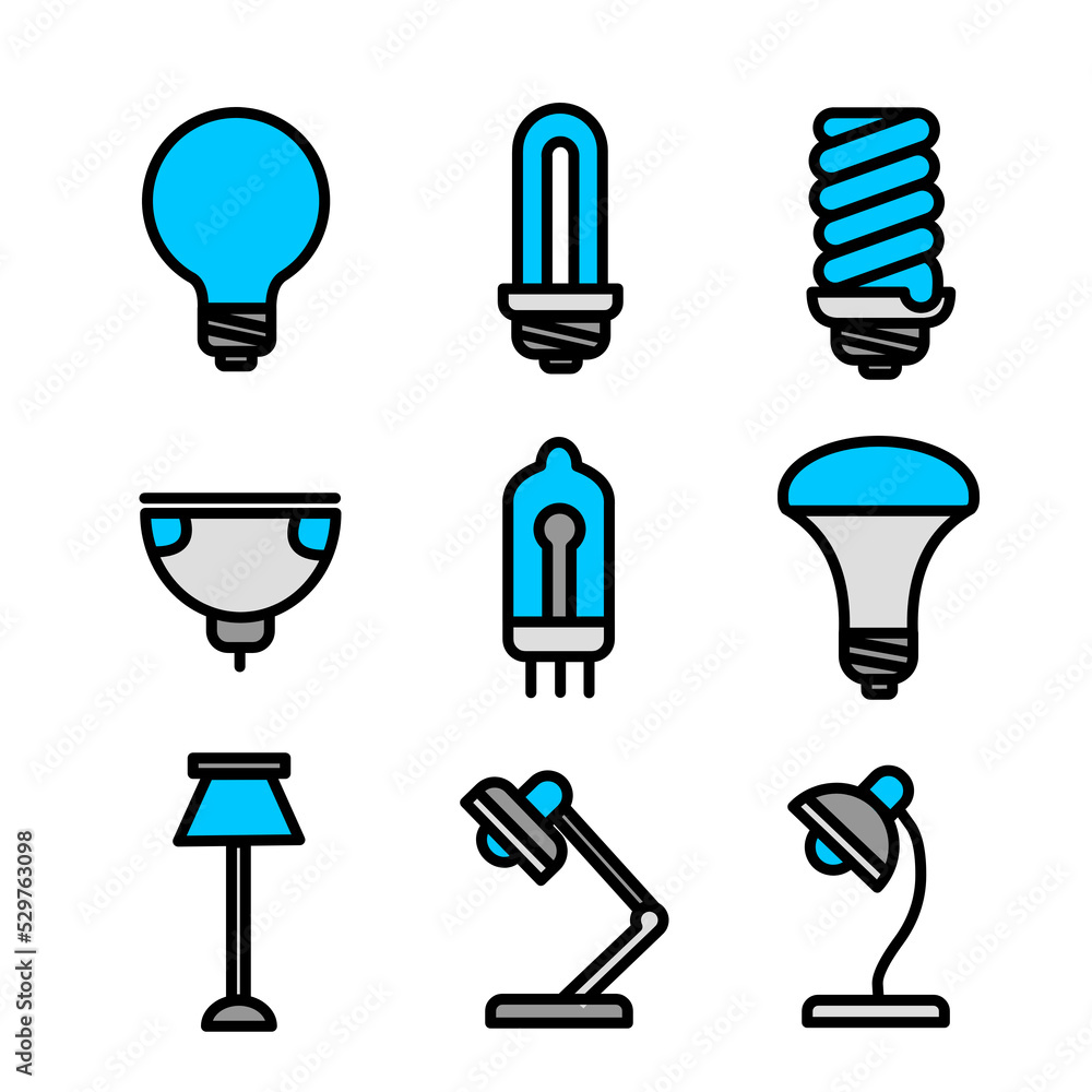 light icon set illustration graphic design light icon set illustration graphic design
