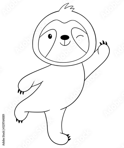 Cute sloth outline  © CholladaArt