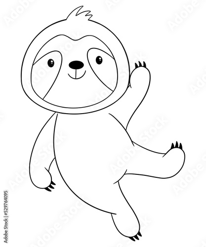 Cute sloth outline 
