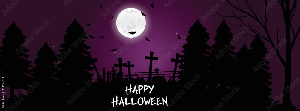 Fototapeta premium Modern facebook cover page design for halloween concept