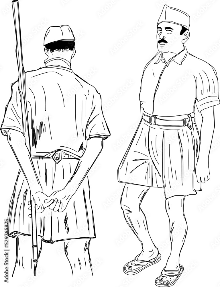 Rashtriya swayamsevak sangh Shakha In, RSS Shakha Dress illustration, Sketch drawing of Rashtriya Swayamsevak Sang shakha man Rashtriya swayamsevak sangh Shakha In, RSS Shakha Dress illustration, Sketch drawing of Rashtriya Swayamsevak Sang shakha man