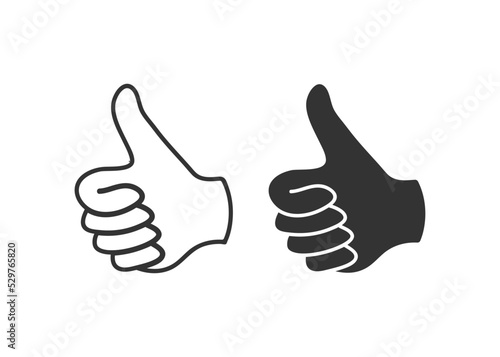 Good choice icon. Thumb up symbol. Sign yes vector.