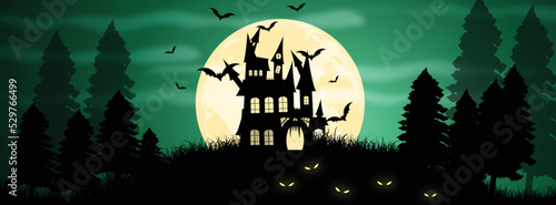 Modern facebook cover page design for halloween concept