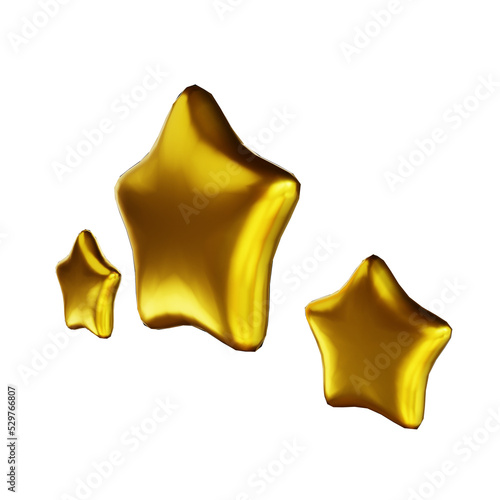 3D illustration golden star