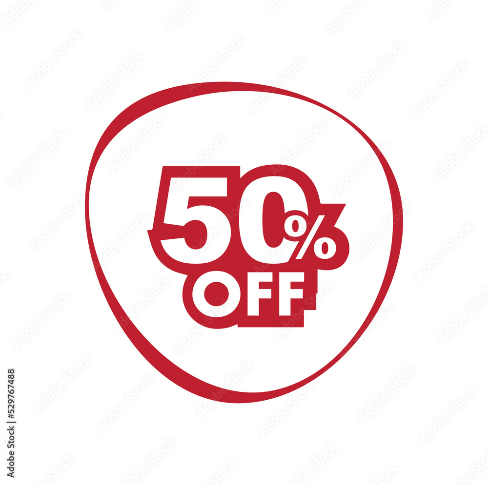50%off sign on white background 50%off sign on white background