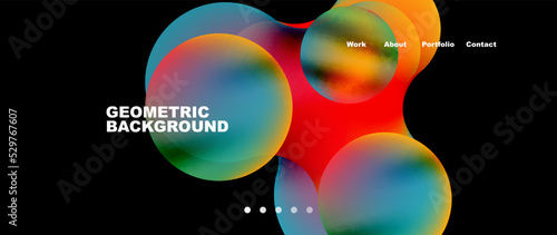 Flowing gradient colors and round elements and circles. Vector illustration for wallpaper, banner, background, leaflet, catalog, cover, flyer